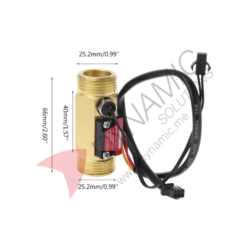Water Flow Sensor Brass 3/4 Inch (YF-B6 / YF-B5)