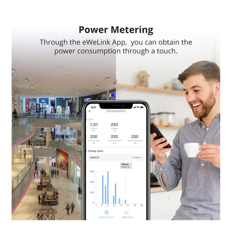Sonoff Smart Stackable Power Meter (4 Relay)