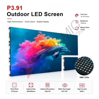Outdoor LED, P3.91 1R1G1B, Real Pixel