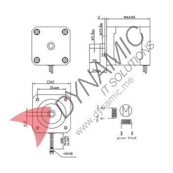 Stepper Motor Nema 17 17HD48002H