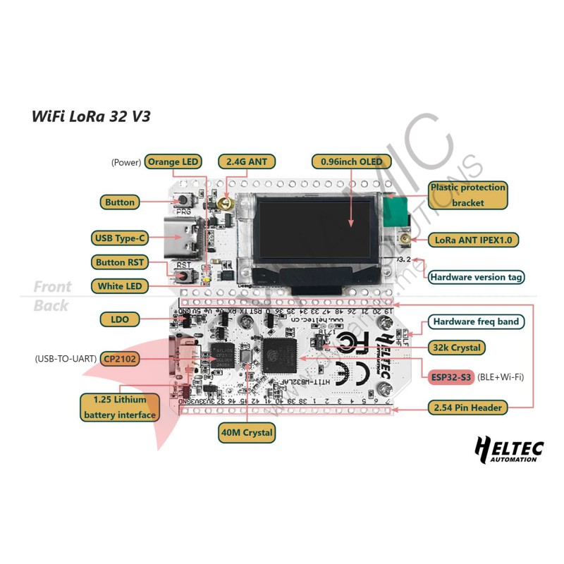 ESP32 WiFi LoRa 32 (V3) 0.96 Inch OLED
