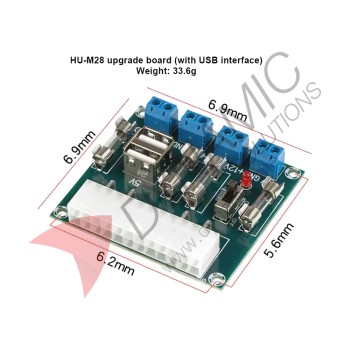Breakout Board for Desktop Computer ATX Power Supply 24 Pins (HU-M28) Breakout Board for Desktop Computer ATX Power Supply 24 Pins (HU-M28)