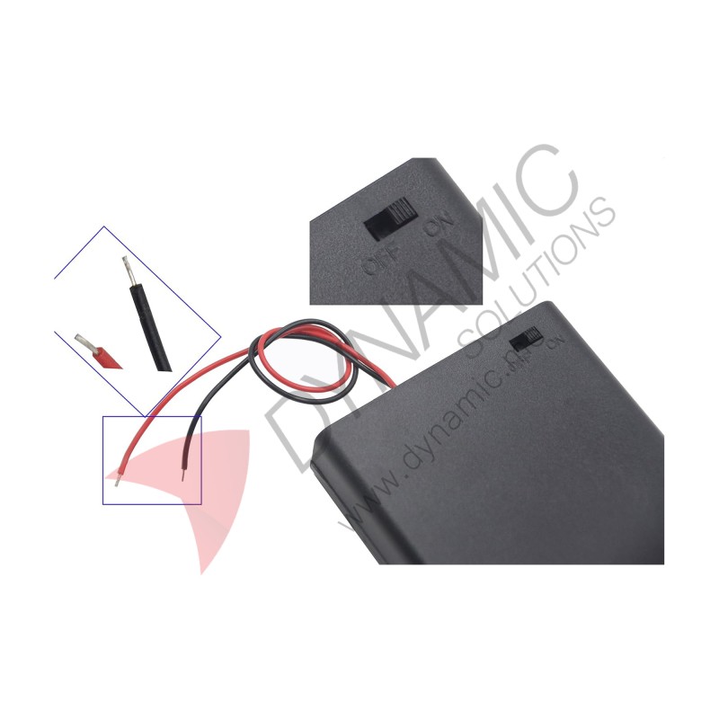 Battery Holder Case 3xAA with Switch