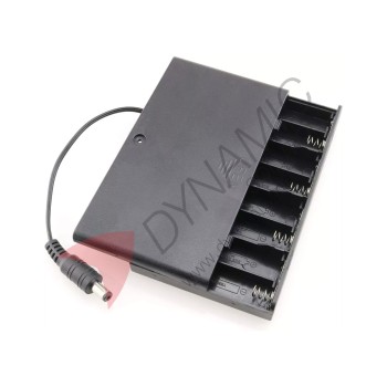 Battery Holder Case 8xAA with Switch and DC connector