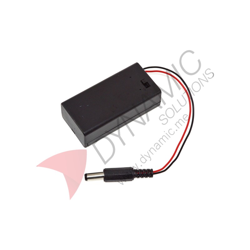 Battery Holder Case 9v with Switch and DC connector