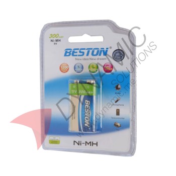 Beston 9V Rechargeable Battery 300mAh