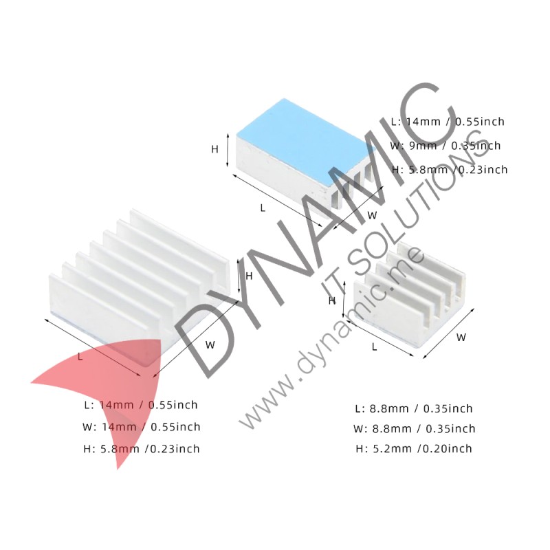 Heat Sink for Raspberry Pi 4 Model B (3 Aluminum)