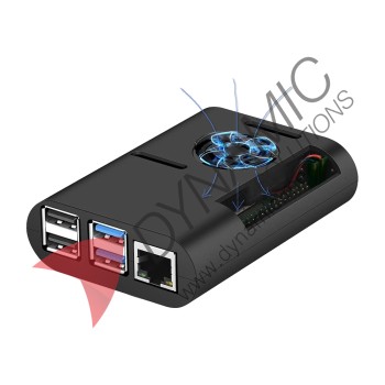 Raspberry PI 4 Black Round Case (Cooling Fan not Incl.)