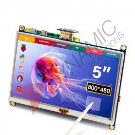 Raspberry Pi 4/5 Capacitive Touch Screen LCD, 800x480, HDMI, IPS, 5 Inch