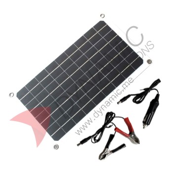 Flexible Solar Panel 20W for Camping (Dual USB, Type-C, Alligator)