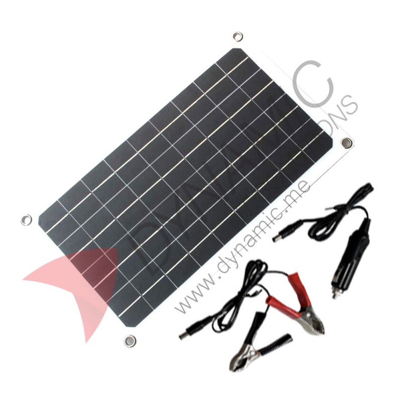 Flexible Solar Panel 20W for Camping (Dual USB, Type-C, Alligator)