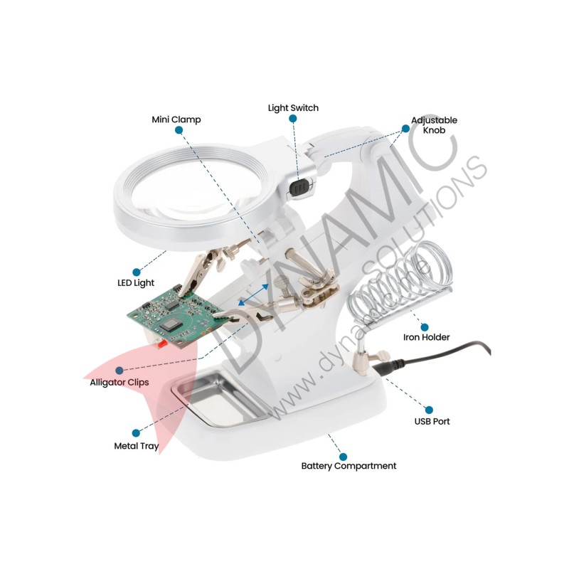 LED Magnifier Soldering Iron Stand with Clamp LED Magnifier Soldering Iron Stand with Clamp