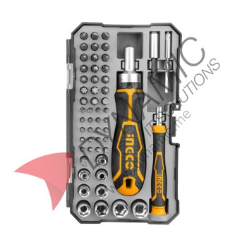 Ingco Multifuncational Rubber Handle Screwdriver Set 55 Pcs 0558