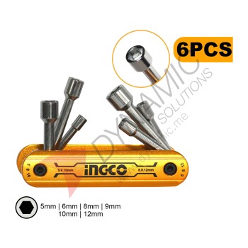 Ingco Folding Nut Driver Set 6pcs HFND0601