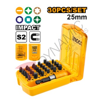 Ingco Impact Screwdriver Bits 25mm Set 30 Pcs AKSD68303