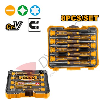 Ingco Precision Screwdriver Set 8 Pcs HKSD0818