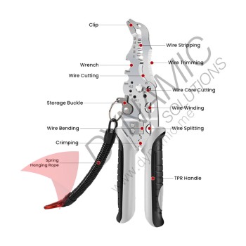 Multi-Functional Plier, Wire Cutter, Stripper, Crimper Tool
