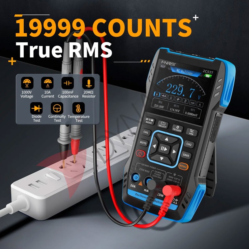FNIRSI 3in1 Oscilloscope Multimeter Signal Generator 2C53T