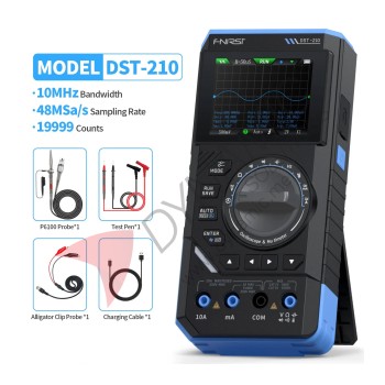 FNIRSI® DST-210 Handheld 3-in-1 10MHz 48MSa/s Oscilloscope + Multimeter + Signal Generator