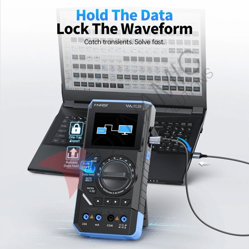 FNIRSI® DST-210 Handheld 3-in-1 10MHz 48MSa/s Oscilloscope + Multimeter + Signal Generator
