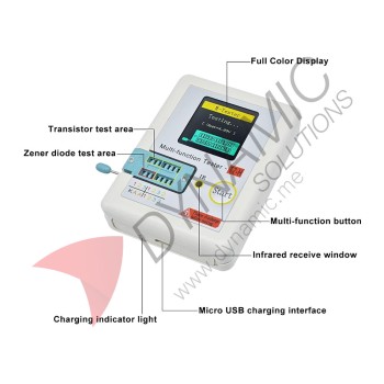 LCR-T7 T7-H Transistor Tester TFT Diode Triode Capacitance Meter LCR ESR Meter NPN PNP MOSFET IR Multifunction Tester Multimeter