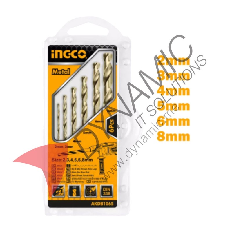 Ingco 6PCS HSS Twist Drill Bits Set 1065