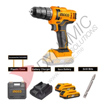 Ingco Lithium-Ion Cordless Drill 20V 20028 Ingco Lithium-Ion Cordless Drill 20V 20028