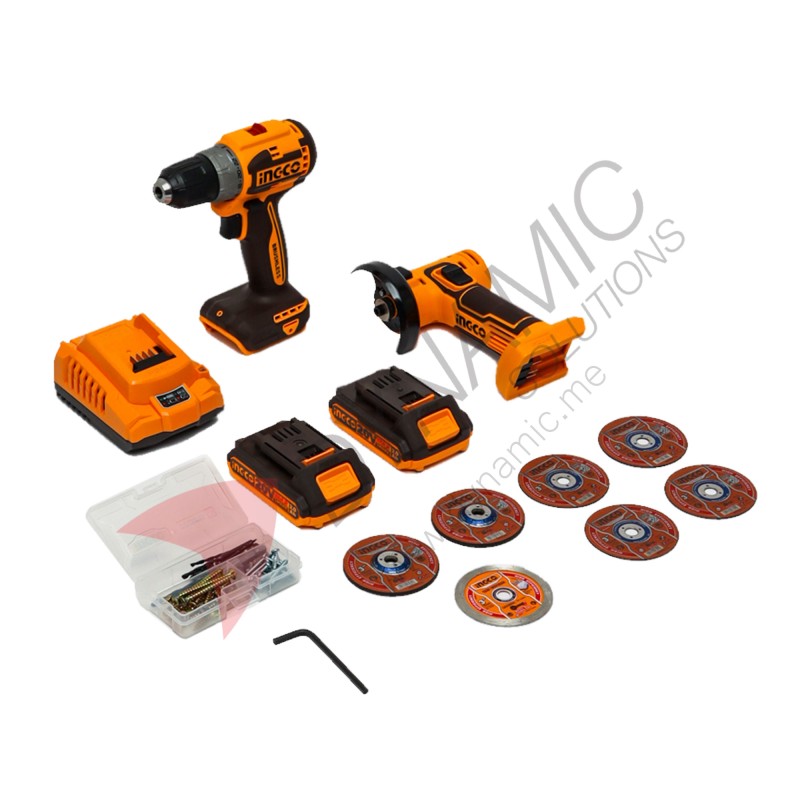 Ingco 20v Cordless 2 pcs Combo Kit CKLI20278 Ingco 20v Cordless 2 pcs Combo Kit CKLI20278
