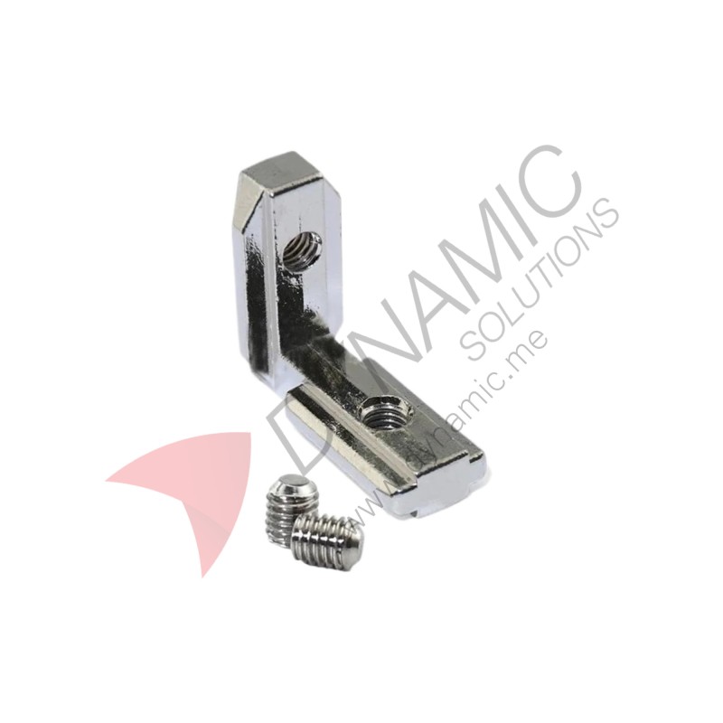 4040 Silver T-Slot L-Shape Interior Corner Connector 40EU-M6 4040 Silver T-Slot L-Shape Interior Corner Connector 40EU-M6